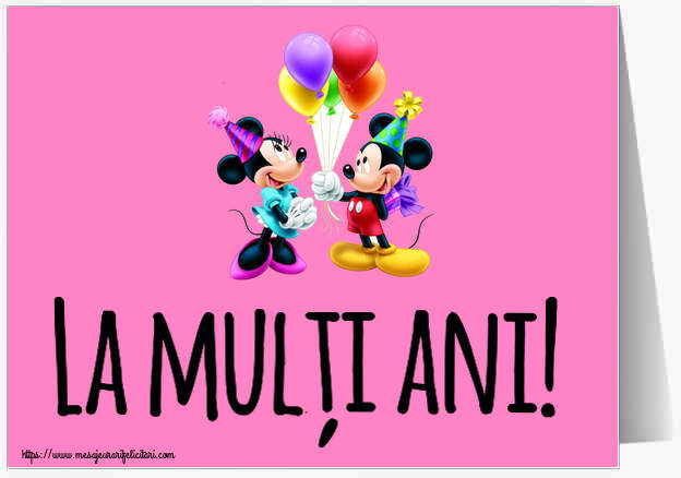 Felicitari pentru copii - La mulți ani! ~ Mickey și Minnie mouse
