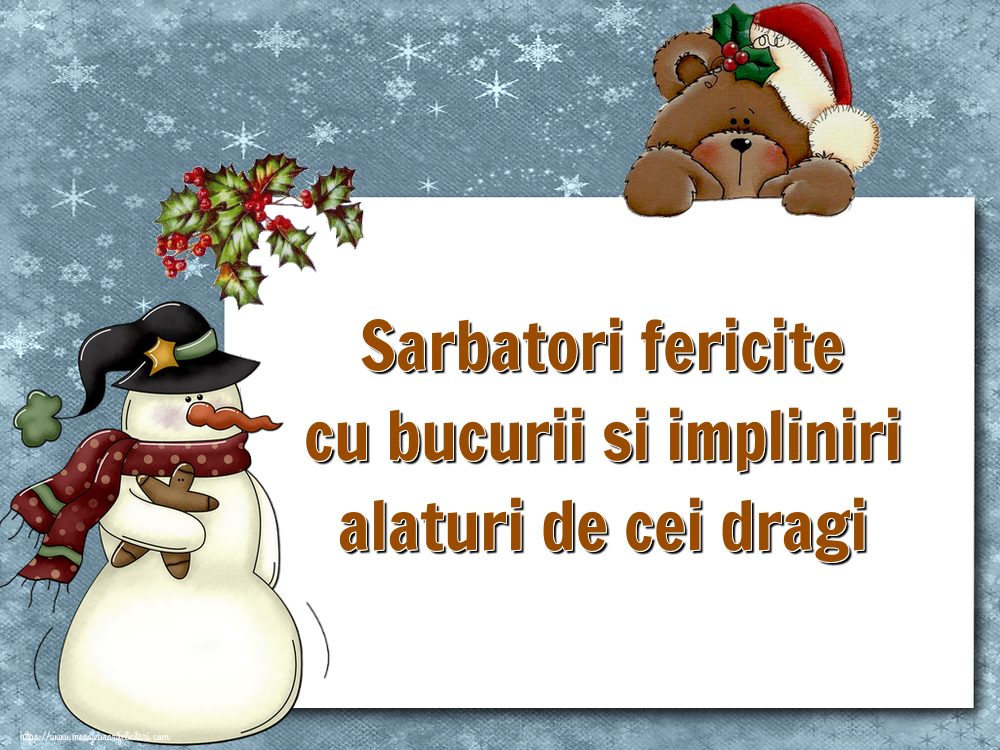 Felicitari de Craciun - Sarbatori fericite cu bucurii si impliniri alaturi de cei dragi - mesajeurarifelicitari.com