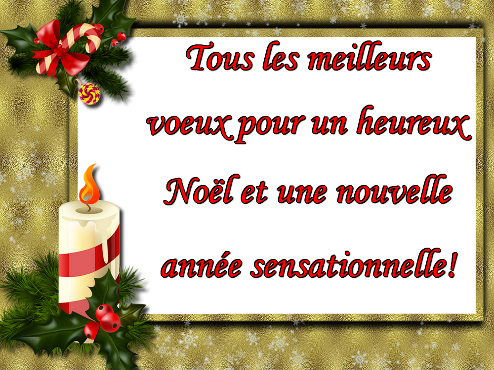 Felicitari de Craciun in Franceza - Tous les meilleurs voeux pour un heureux Noël et une nouvelle année sensationnelle!