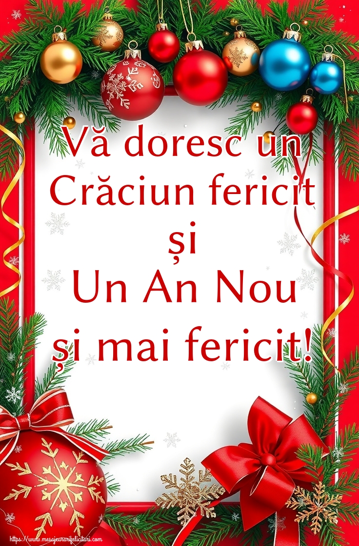 Vă doresc un Crăciun fericit și Un An Nou și mai fericit!