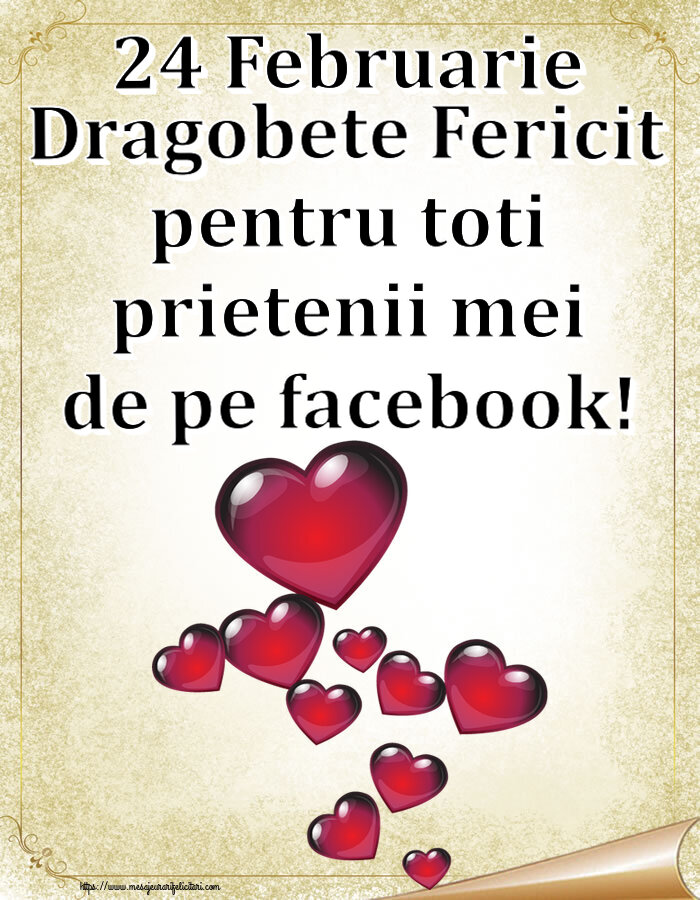 Dragobete 24 Februarie Dragobete Fericit pentru toti prietenii mei de pe facebook! ~ nor de inimioare