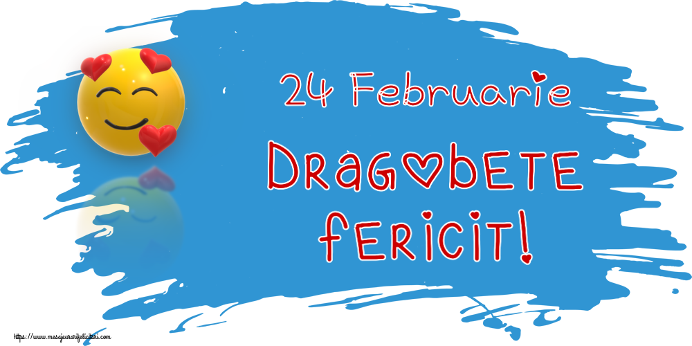 24 Februarie Dragobete fericit! ~ emoticoană love cu inimioare