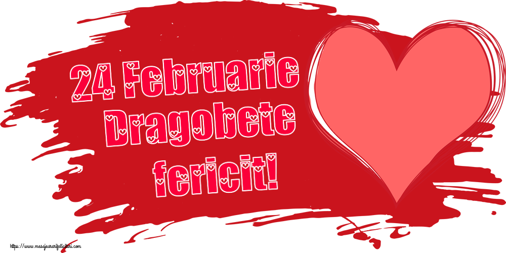 Felicitari de Dragobete - ❤️❤️❤️ 24 Februarie Dragobete fericit! ~ desen cu inima - mesajeurarifelicitari.com