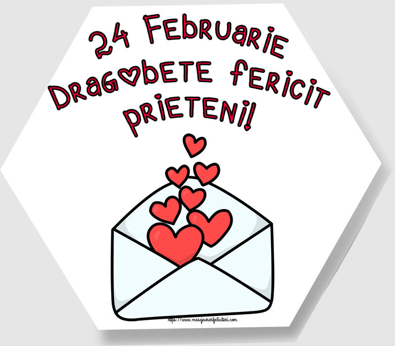 24 Februarie Dragobete fericit prieteni! ~ inimioare în plic