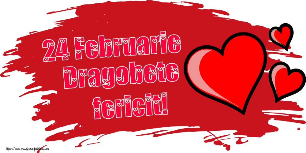 Felicitari de Dragobete - ❤️❤️❤️ 24 Februarie Dragobete fericit! ~ 3 inimioare - mesajeurarifelicitari.com