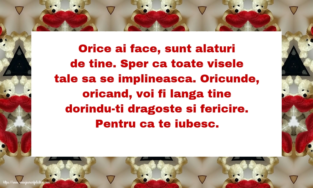 Dragoste Orice ai face, sunt alaturi de tine