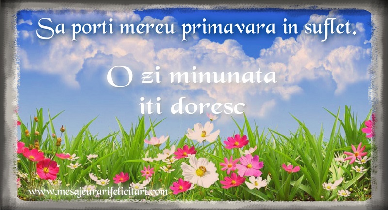 O zi minunata iti doresc