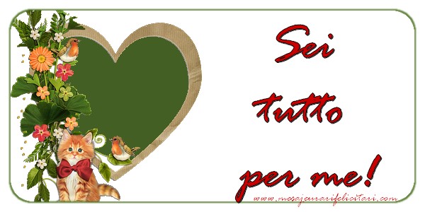 Felicitari de dragoste in Italiana - Sei tutto per me.