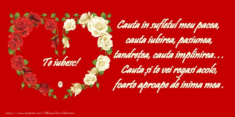 Felicitare cu mesaj de dragoste