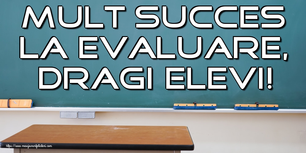 Mult succes la Evaluare, dragi elevi!