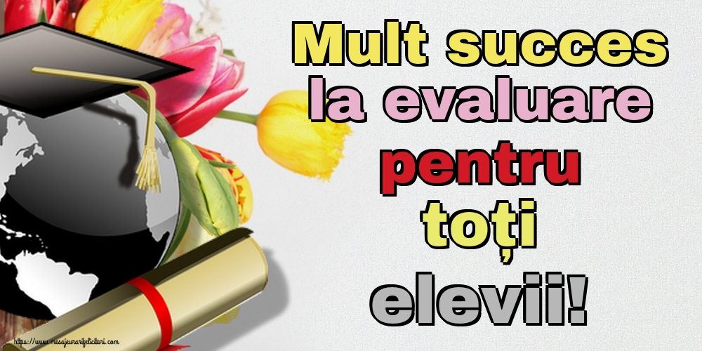 Mult succes la evaluare pentru toți elevii!