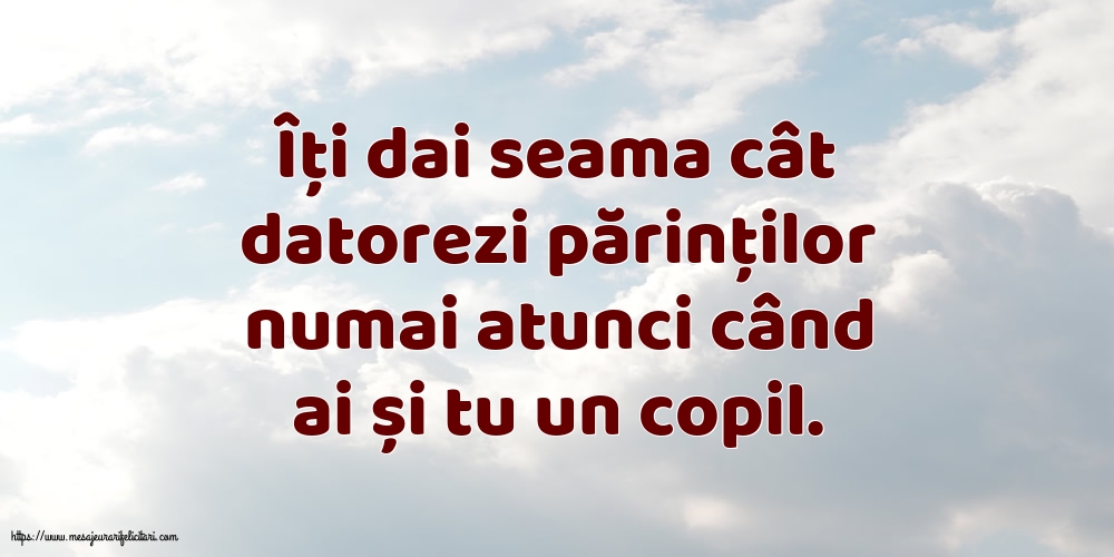 Familie Îți dai seama cât datorezi părinților numai atunci când ai și tu un copil.