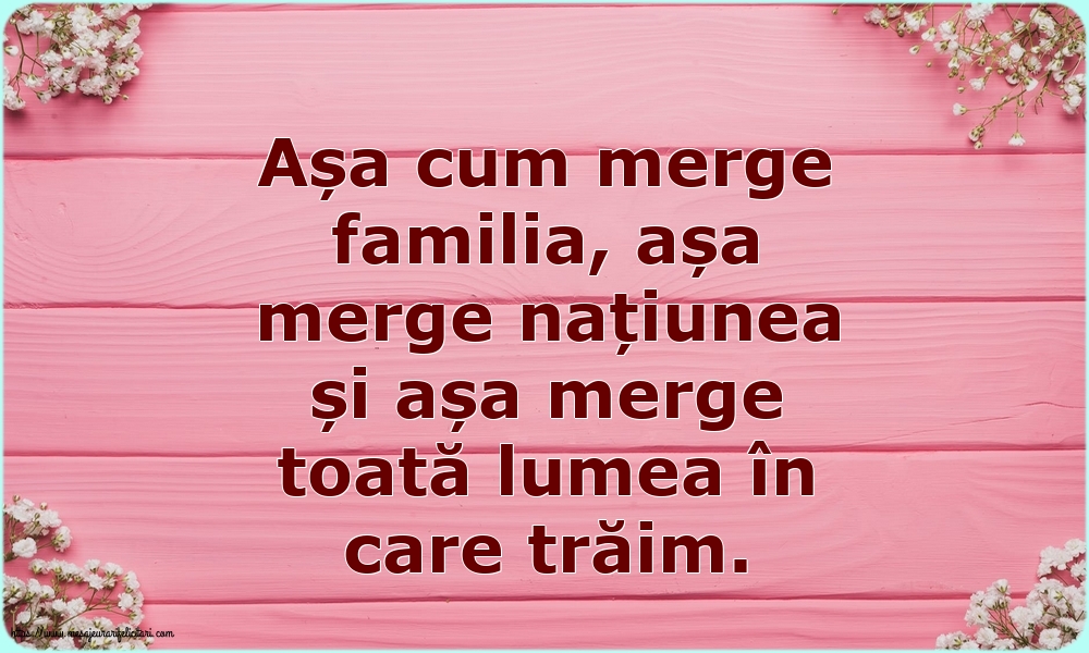 Familie Așa cum merge familia, așa merge națiunea