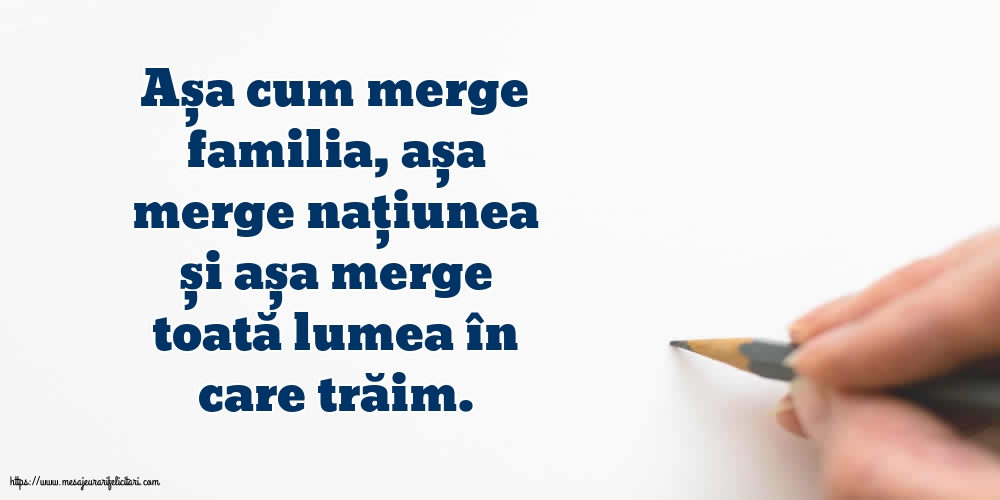 Familie Așa cum merge familia, așa merge națiunea