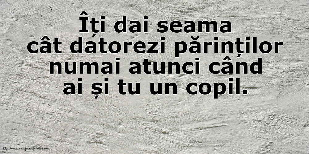 Familie Îți dai seama cât datorezi părinților numai atunci când ai și tu un copil.