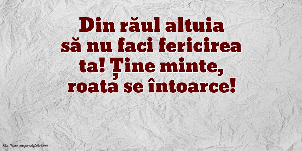 Familie Din răul altuia să nu faci fericirea ta!