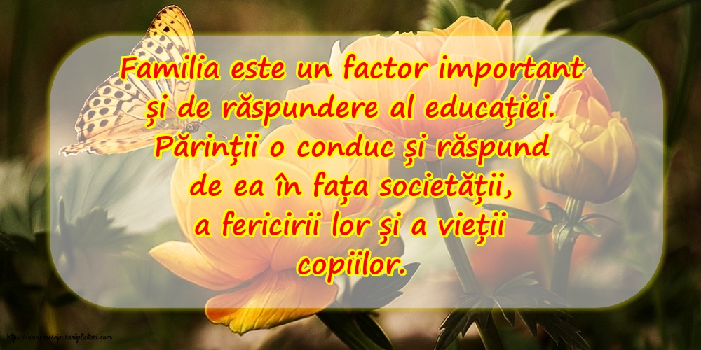 Familie Familia este un factor important și de răspundere al educației