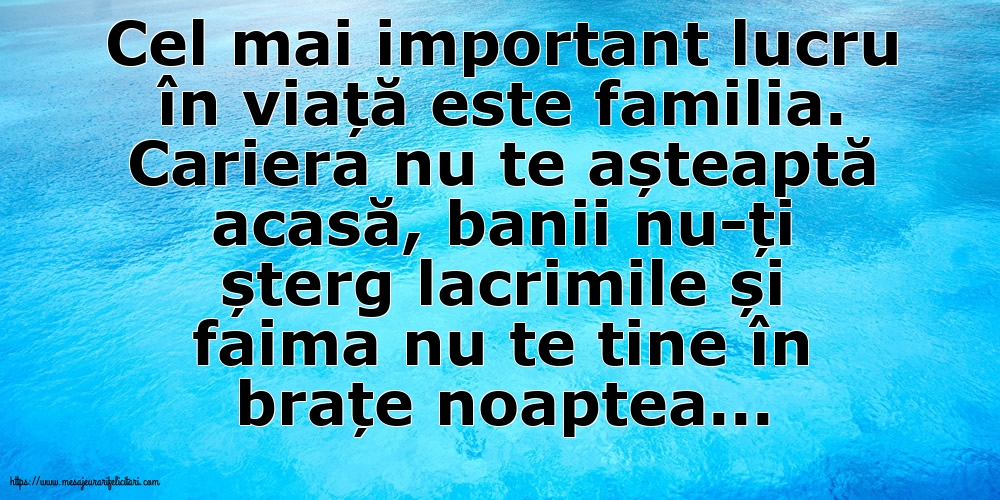Familie Cel mal important lucru în viață este familia