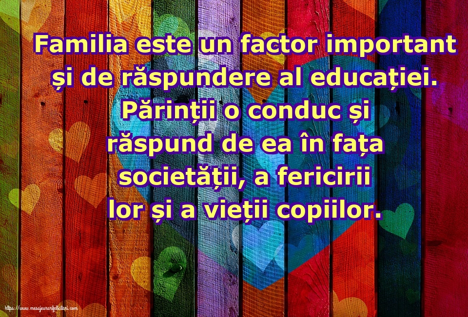 Familie Familia este un factor important și de răspundere al educației