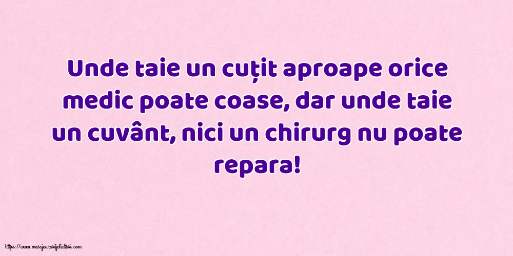 Familie Unde taie un cuțit aproape orice medic poate coase