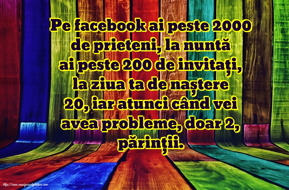 Familie Pe facebook ai peste 2000 de prieteni, la nuntă ai peste 200 de invitați...