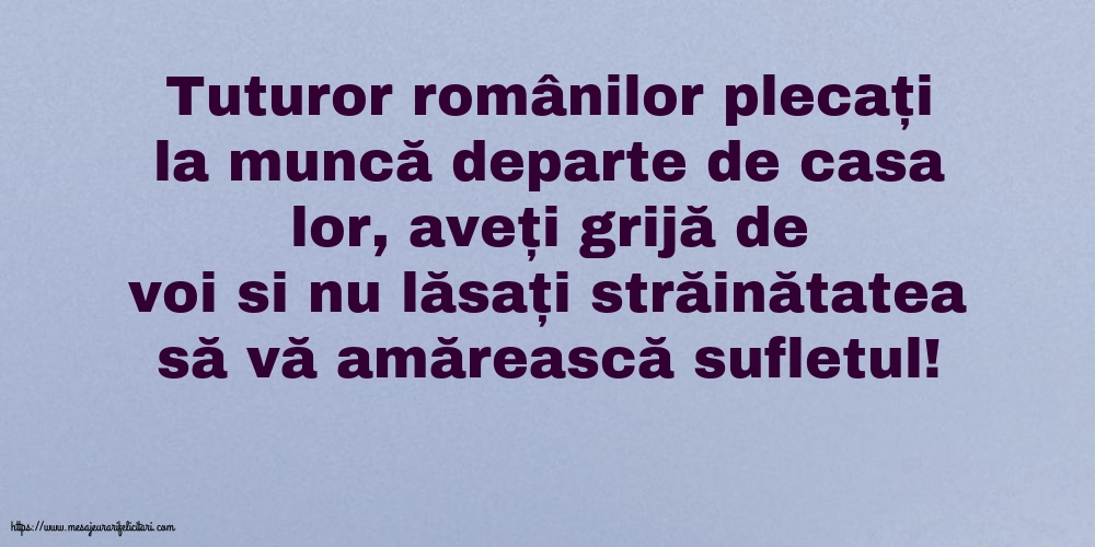 Familie Tuturor românilor plecați la muncă