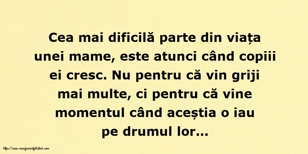 Cea mai dificilă parte din viața unei mame
