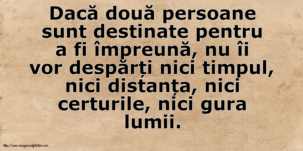 Familie Dacă două persoane sunt destinate pentru a fi împreună