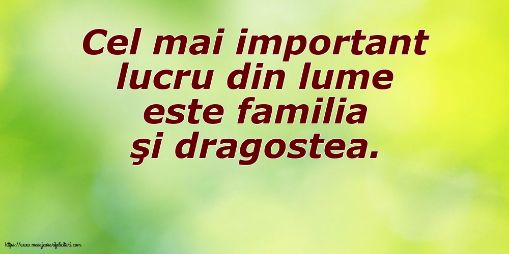 Familie Cel mai important lucru din lume este familia şi dragostea.