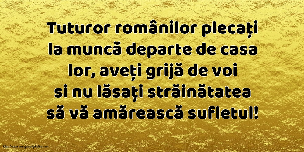 Familie Tuturor românilor plecați la muncă