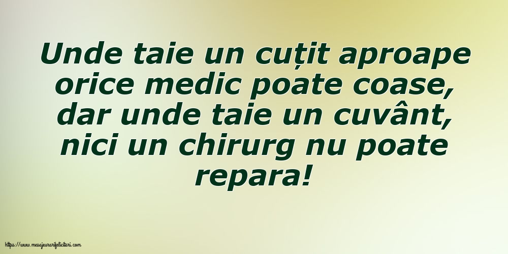 Familie Unde taie un cuțit aproape orice medic poate coase