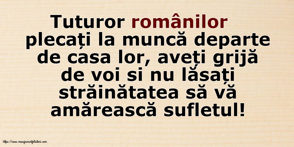 Familie Tuturor românilor plecați la muncă