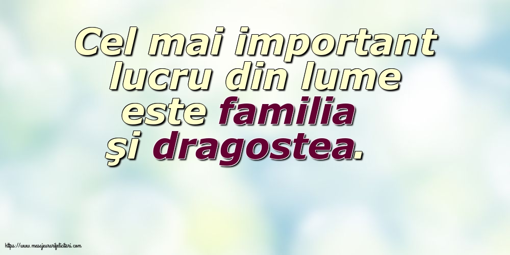 Familie Cel mai important lucru din lume este familia şi dragostea.