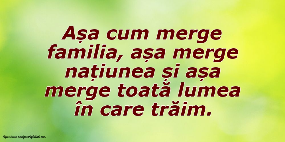 Familie Așa cum merge familia, așa merge națiunea