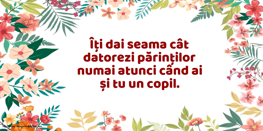 Familie Îți dai seama cât datorezi părinților numai atunci când ai și tu un copil.