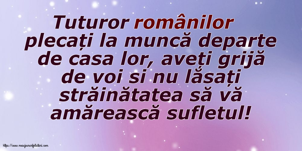 Familie Tuturor românilor plecați la muncă