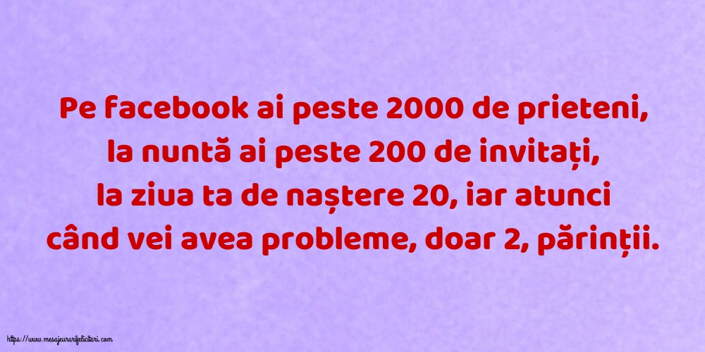 Familie Pe facebook ai peste 2000 de prieteni, la nuntă ai peste 200 de invitați...