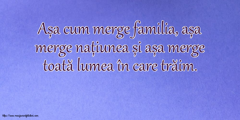 Familie Așa cum merge familia, așa merge națiunea