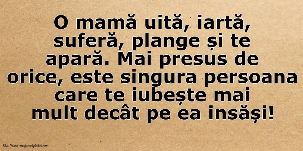 Familie O mamă uită