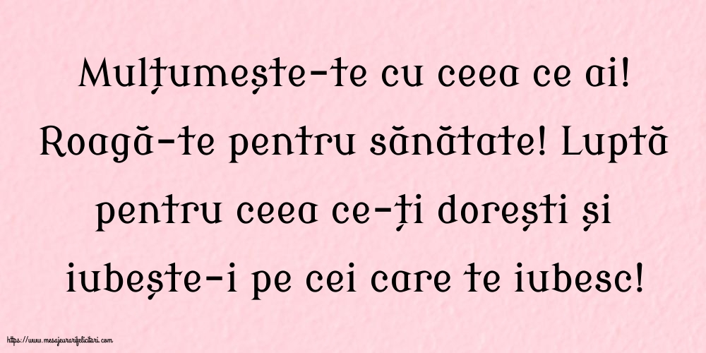 Familie Mulțumește-te cu ceea ce ai! Roagă-te pentru sănătate!