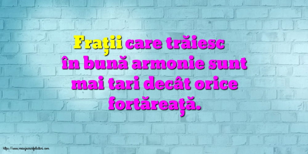 Imagini despre Familie - Frații care trăiesc în bună armonie sunt mai tari decât orice fortăreață - mesajeurarifelicitari.com