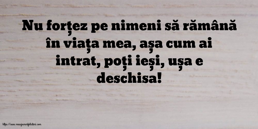 Familie Nu forțez pe nimeni să rămână