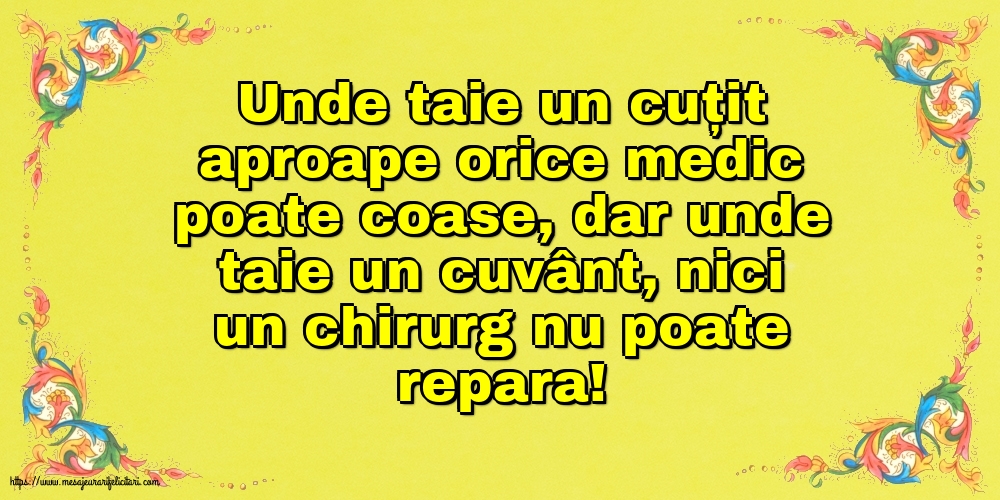 Familie Unde taie un cuțit aproape orice medic poate coase