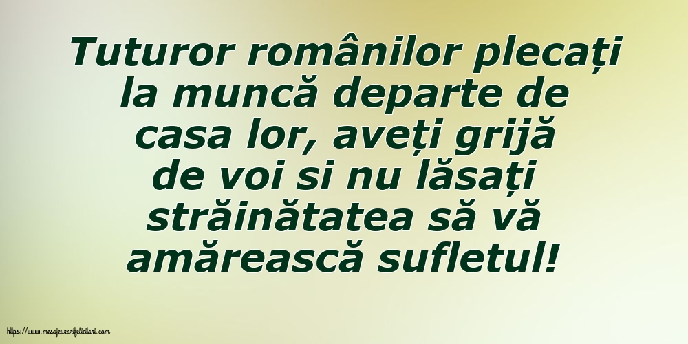 Familie Tuturor românilor plecați la muncă