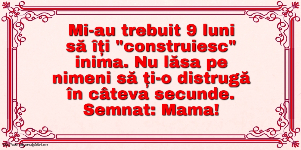 Familie Semnat: Mama! - Mi-au trebuit 9 luni