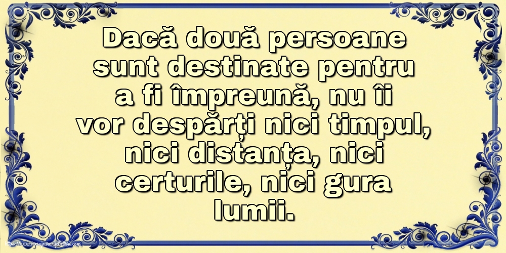 Familie Dacă două persoane sunt destinate pentru a fi împreună