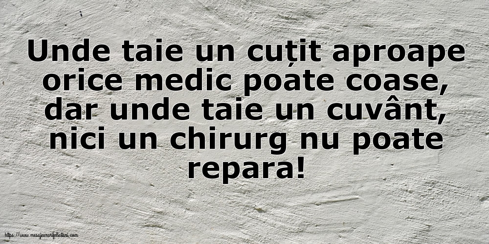 Familie Unde taie un cuțit aproape orice medic poate coase