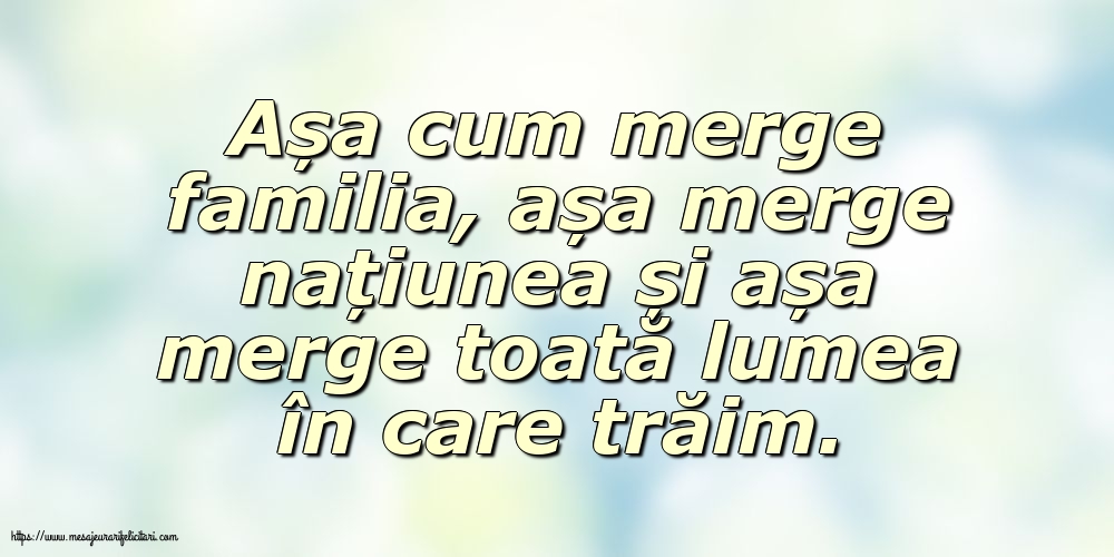 Familie Așa cum merge familia, așa merge națiunea