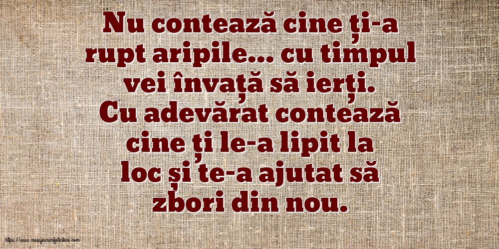 Familie Nu contează cine ți-a rupt aripile...