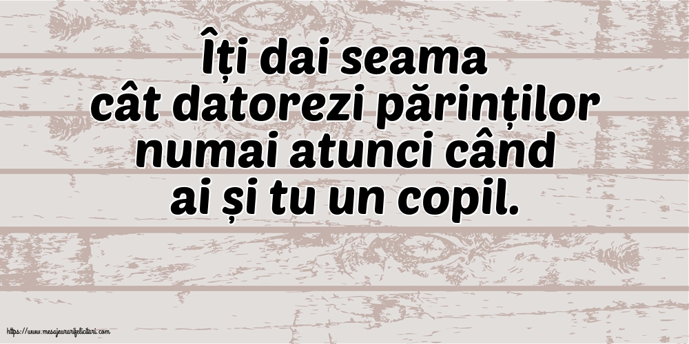 Familie Îți dai seama cât datorezi părinților numai atunci când ai și tu un copil.